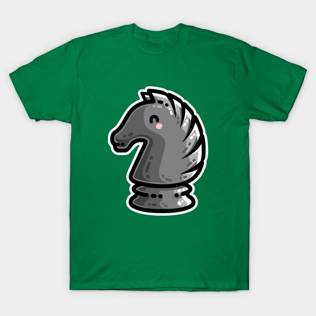 Cute Black Knight Chess Piece T-Shirt by freeves